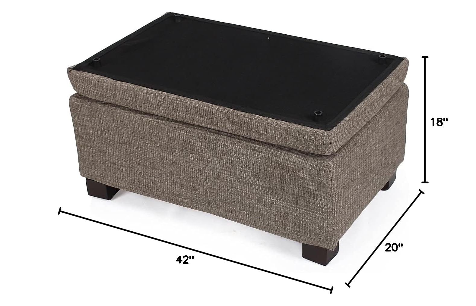 Joveco 3-Piece Storage Ottoman Bench Set - Upholstered Tufted Footrest Stool with Wood Legs, Multi-Functional Coffee Table for Living Room, Bedroom, Entryway - Dark Brown | Perfect for Extra Seating, Hidden Storage & Home Decor