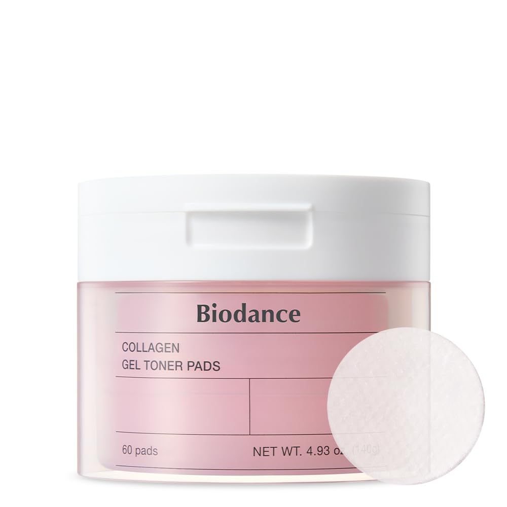 Biodance Collagen Gel Toner Pads for Sensitive Skin | Korean Skincare Pore Perfecting & Elasticity Boosting | 60 Pads (4.93 fl.oz/140g) | Daily Hydration & Soothing Treatment for Glowing Skin
