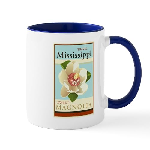 White/Navy Inside - Travel Mississippi Mug