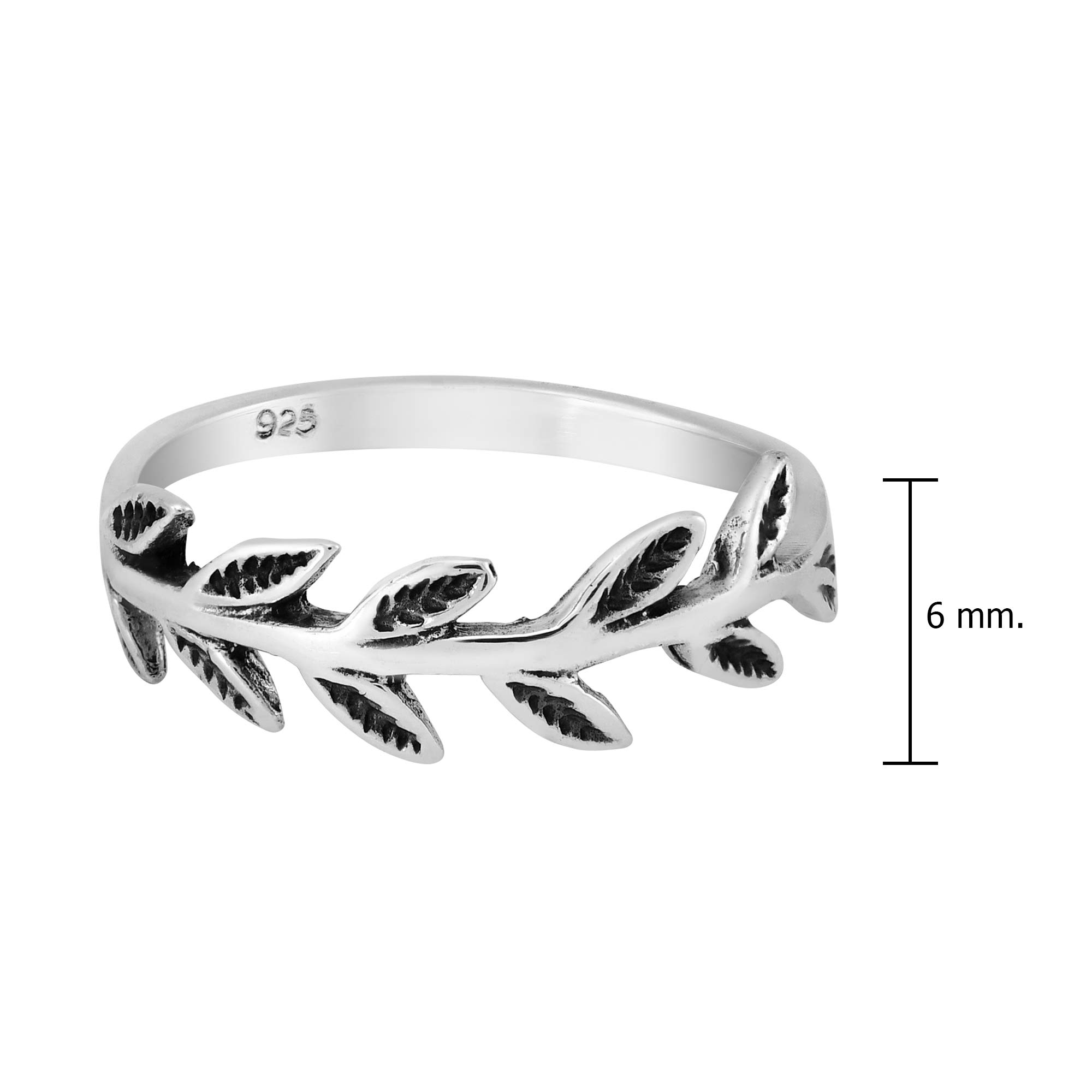 AeraVida Peace and Beauty Olive Branch .925 Sterling Silver Band Ring for Women - Minimalist Wedding Ring, Comfort Fit Jewelry Gift for Daughter, Wife, Girlfriend - Size 7-9 | Perfect for Everyday Wear, Anniversary, Birthday and Special Occasions