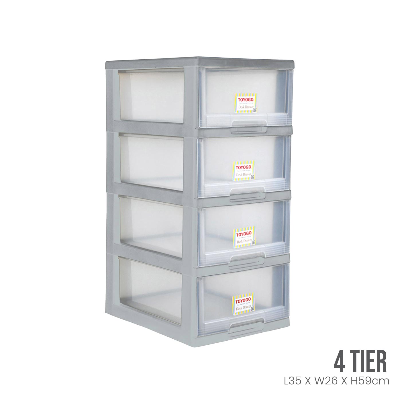 4 Tier Marine A4 Drawer Organizer - Heavy Duty Plastic Storage Cabinet for Office, Home & Boat - Perfect for Files, Documents, Tools & Marine Supplies