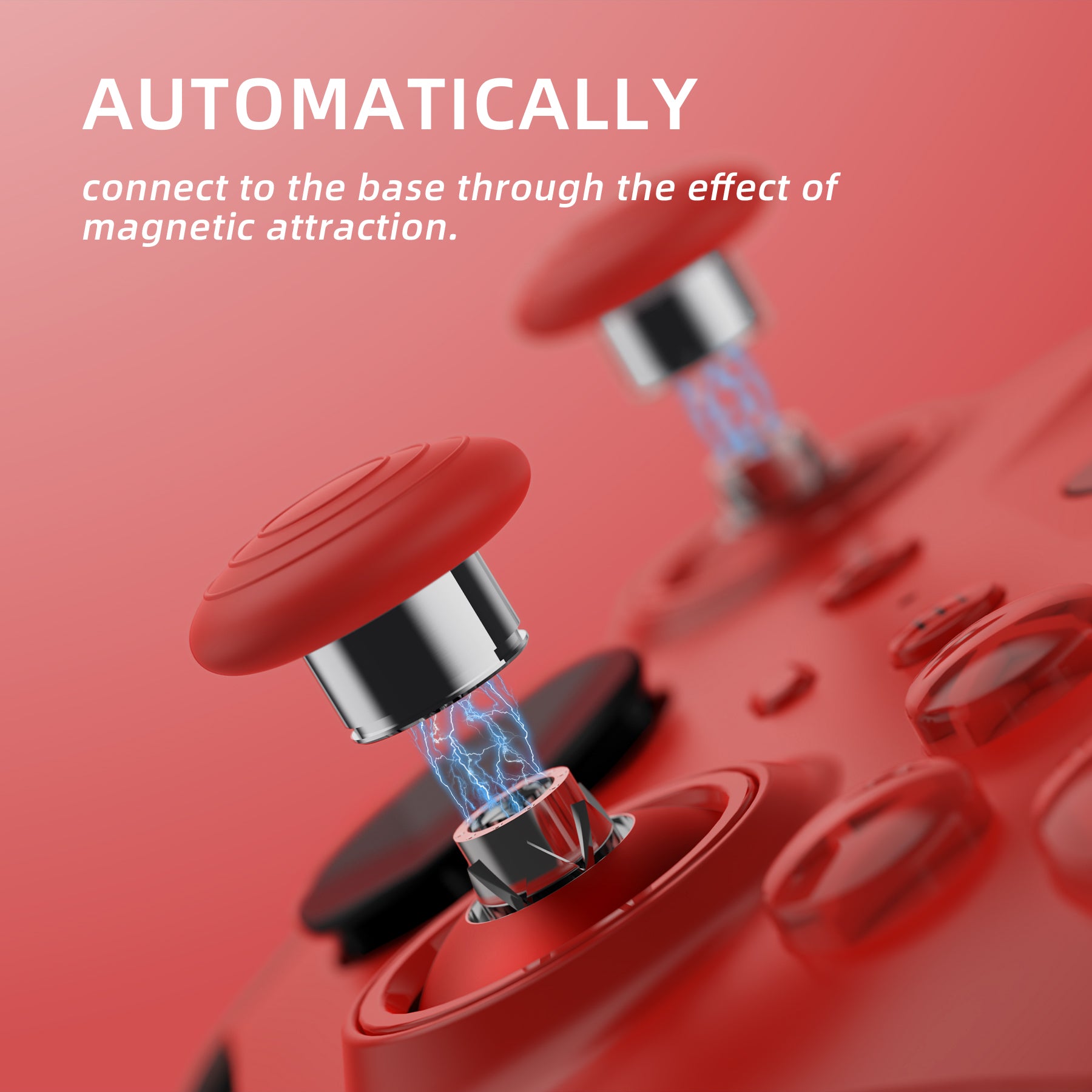 eXtremeRate 6-in-1 Metal Replacement Thumbsticks for Xbox Elite Series 2 & Elite 2 Core Controller (Model 1797) - Scarlet Red & Metallic Silver - Enhanced Gaming Precision for FPS, Racing & Action Games