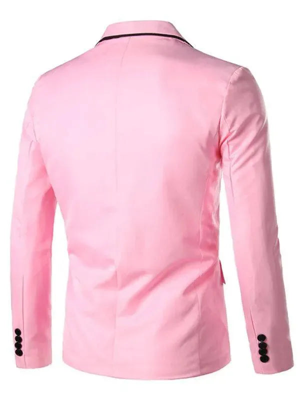 Stylish Pink Slim Fit Men's Blazer - Formal & Business Attire for Weddings, Office & Special Events