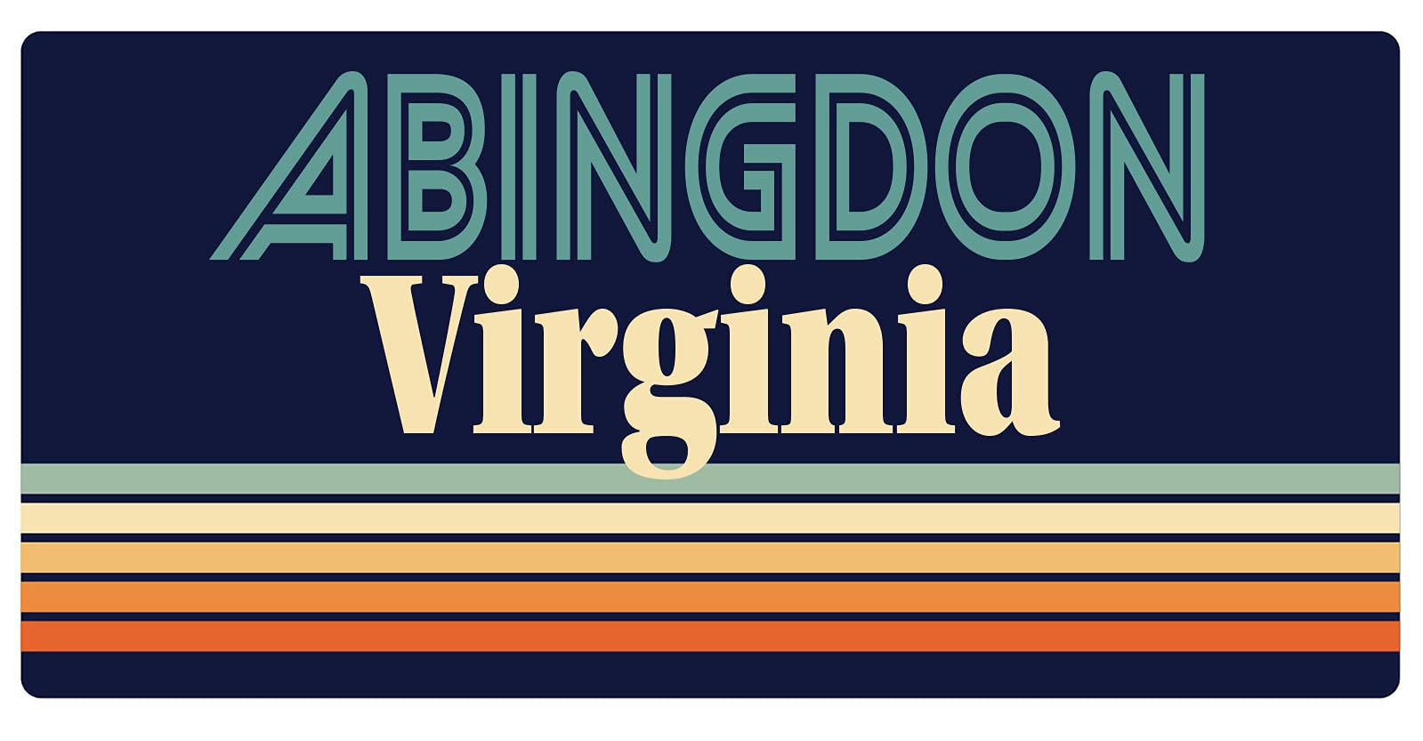 Abingdon Virginia 5 x 2.5-Inch Retro Fridge Magnet - Vintage Souvenir Collectible for Refrigerators, Lockers & Metal Surfaces