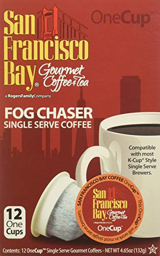 Premium San Francisco Bay Fog Chaser Coffee Pods - 12 Count K-Cups for Keurig Brewers - Rich Medium Roast Blend - Perfect for Morning Energy & Office Productivity