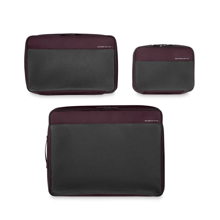 Briggs & Riley Travel Essentials Check In Packing Cube Set - 3-Piece Luggage Organizers for Suitcases | Perfect for Business Trips, Vacations & Weekend Getaways