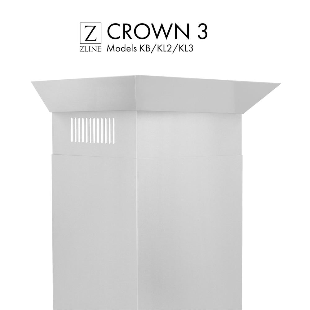 ZLINE CM3 Crown Molding Range Hood - Stainless Steel Wall Mount Kitchen Vent Hood for KB/KL2/KL3 Series - Perfect for Modern Kitchens & Open Concept Homes