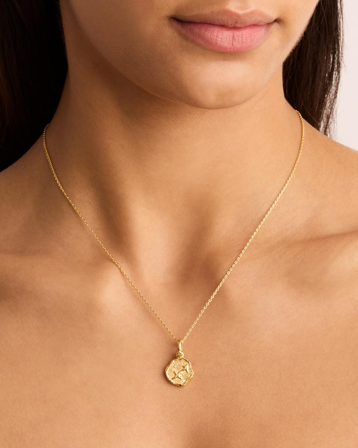 18K Gold Vermeil Cosmic Love Zodiac Pendant Necklace - Sagittarius Horoscope Jewelry for Women, Perfect Gift for Birthday & Anniversary