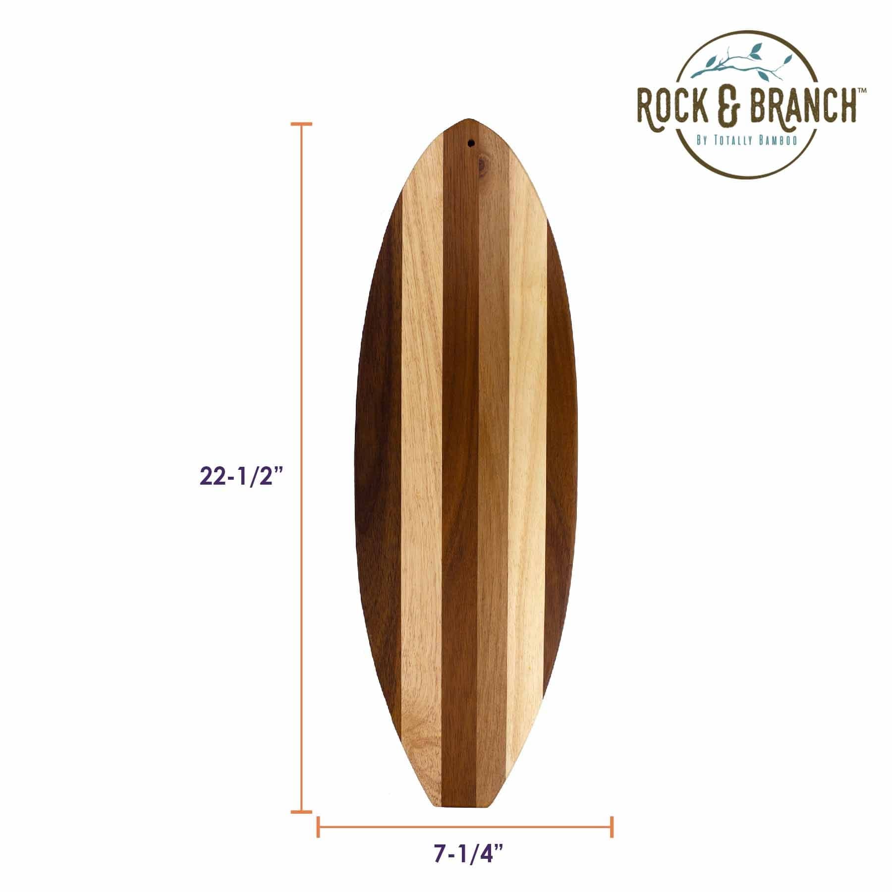 Premium Surfboard-Shaped Cutting Board by Rock & Branch® - Shiplap Series - Perfect for Beach Parties, Kitchen Decor & Unique Gifts