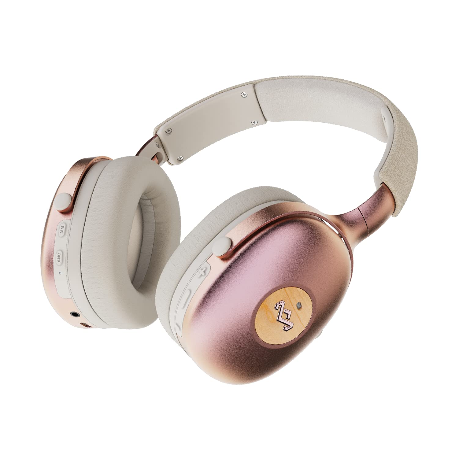 House of Marley Positive Vibration XL ANC Wireless Bluetooth Headphones - Noise Cancelling Over-Ear Headset with Microphone, 26-Hour Playtime, Copper Finish - Perfect for Travel, Work & Music Lovers