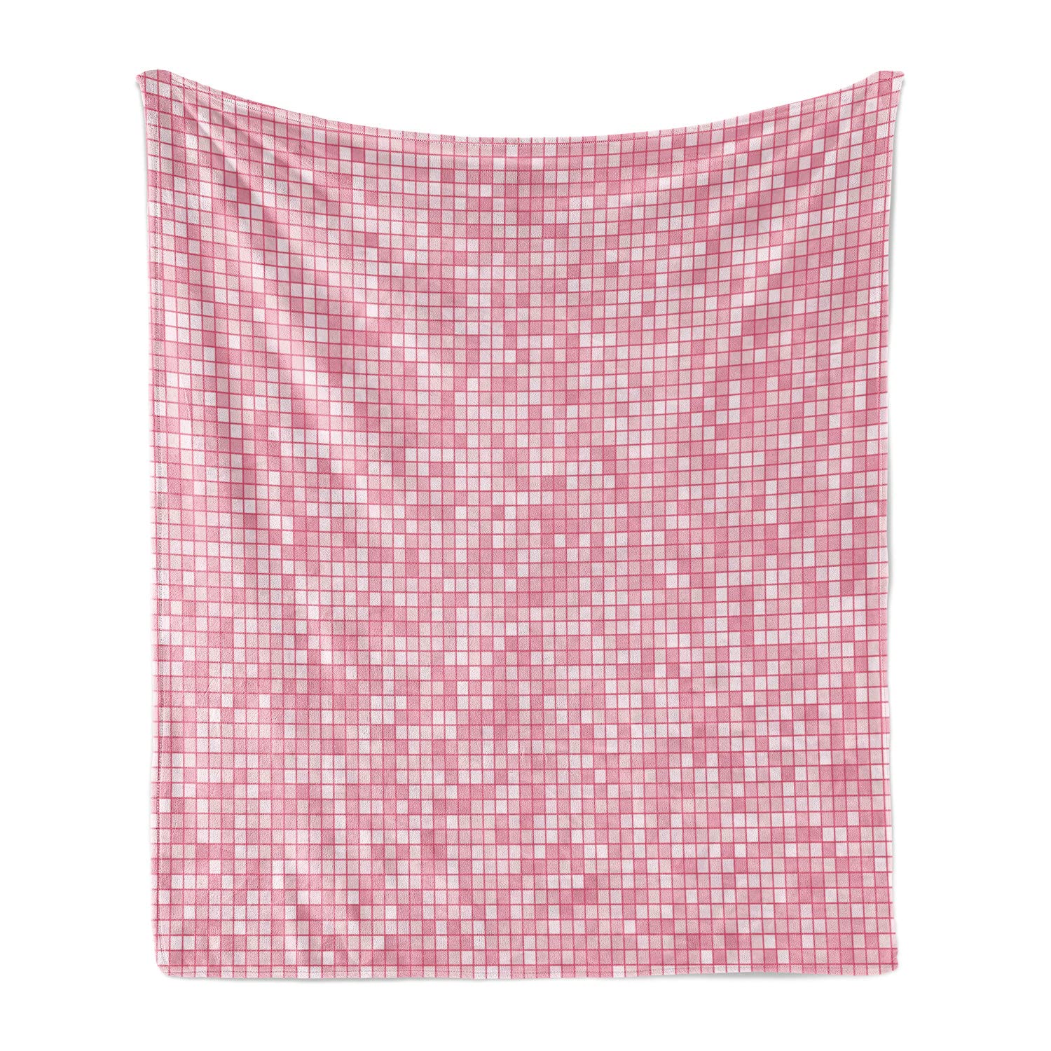 Ambesonne Pink and White Flannel Fleece Throw Blanket - 50