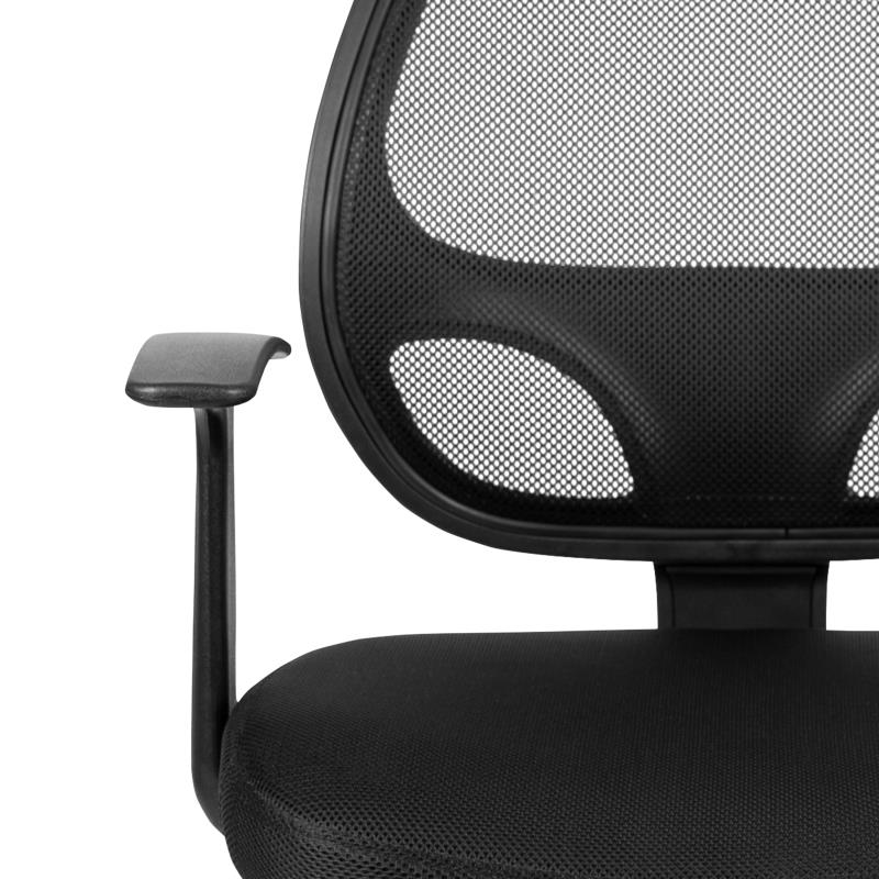 FLASH Mallard Mid Back Black Mesh Swivel Ergonomic Office Chair with Adjustable T-Arms - BIFMA Certified Task Chair for Home & Office Workspace - Perfect for Long Hours of Computer Work, Gaming, and Study Sessions