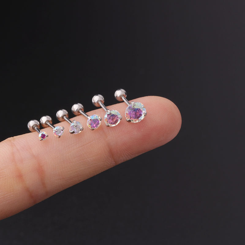 2mm 4mm 5mm Cartilage Stud Earrings - Simple Sleeper Hoop Earrings for Women | HSPJ359 | Perfect for Daily Wear, Piercing Healing and Minimalist Style