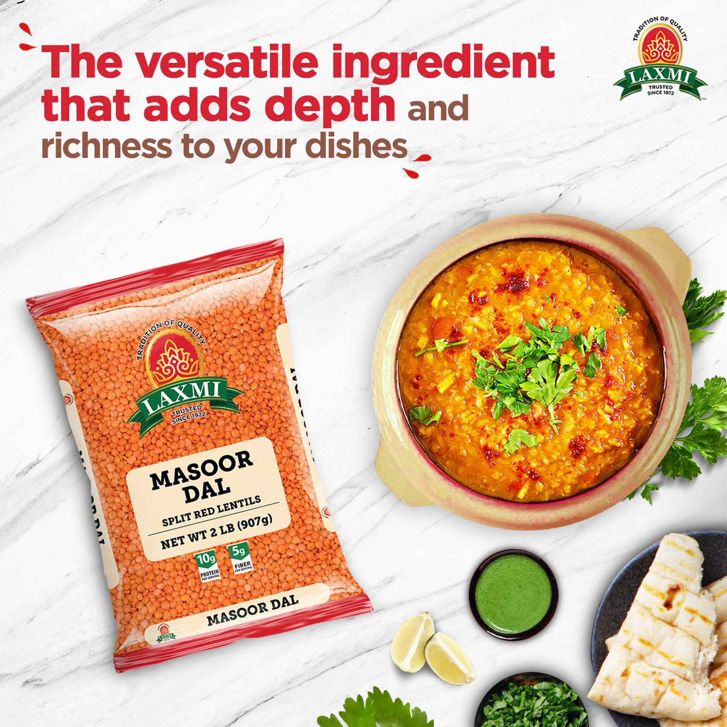 Premium Split Red Lentils (Masoor Dal) - 2lbs | High-Protein, Gluten-Free & Vegan | Perfect for Soups, Curries & Healthy Meals