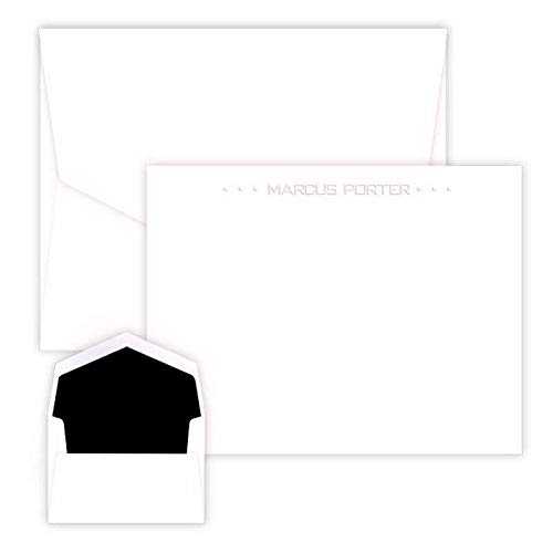 Triple Dot Named Flat Cards - Premium Embossed Stationery for Weddings, Thank You Notes & Special Occasions