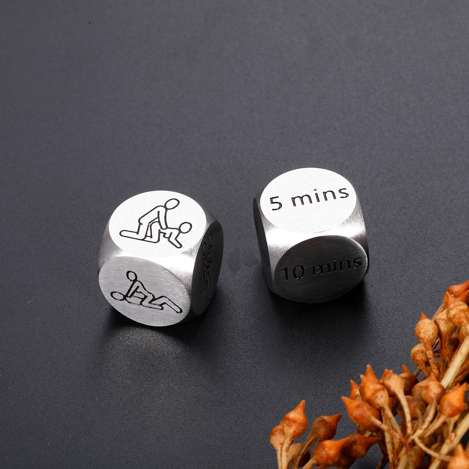 Funny Date Night Dice Set for Couples - Romantic Decision Making Game for Boyfriend, Girlfriend, Husband & Wife - Perfect Anniversary, Wedding, Honeymoon, Engagement Gift (2 Steel Dice) - Great for Valentine's Day, Easter & Special Occasions - Spice Up Your Relationship with Fun Date Ideas