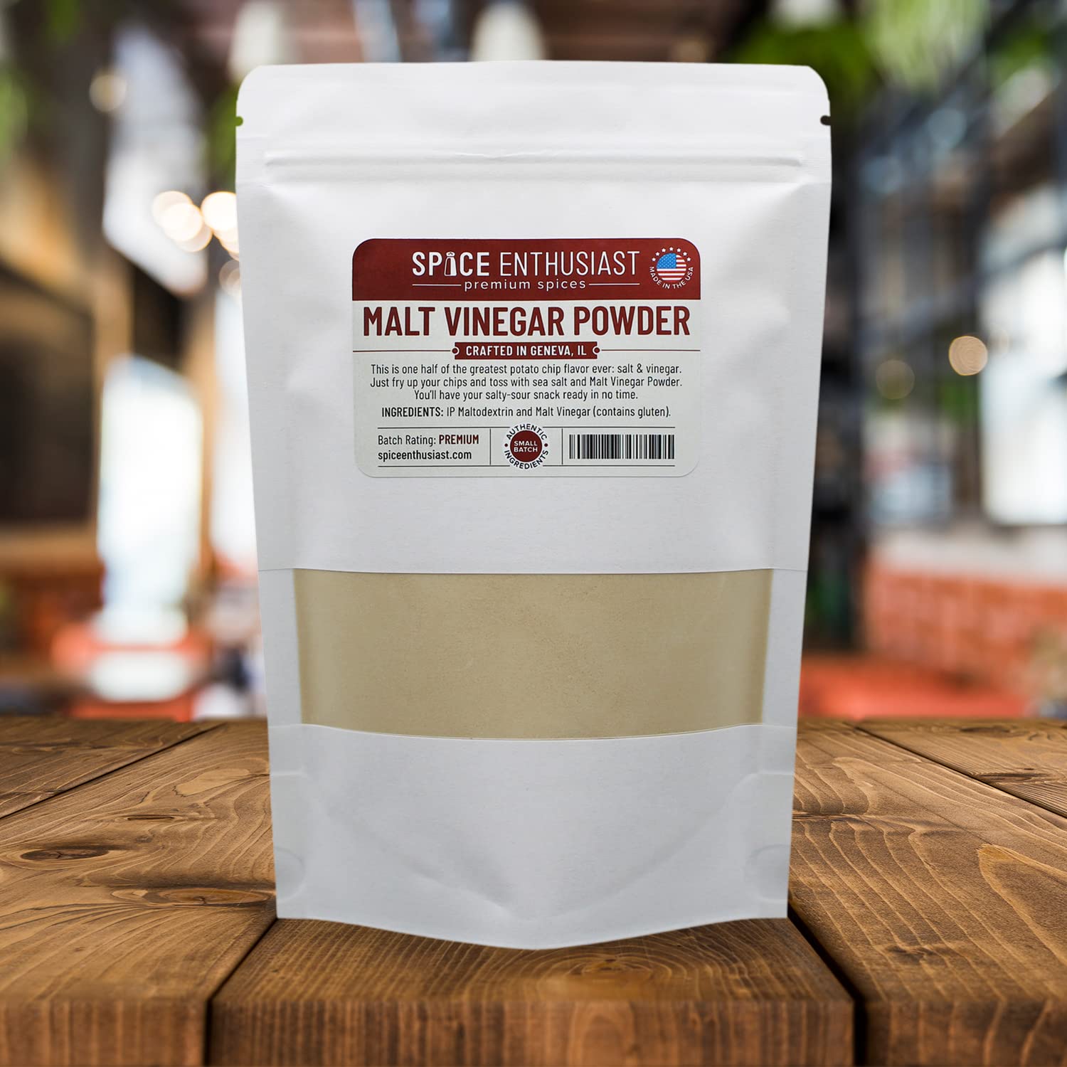 Malt Vinegar Powder for Cooking & Seasoning - 4 oz | Perfect for Chips, Fries & BBQ - Spice Enthusiast Brand