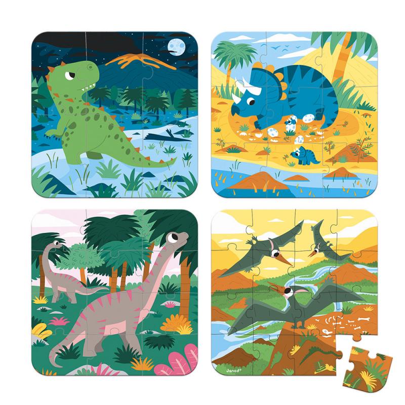 Dinosaur Puzzle Set - 4 Progressive Puzzles in One Box for Kids, Educational Toy for Learning & Fun | Perfect for Birthday Gifts & Classroom Activities