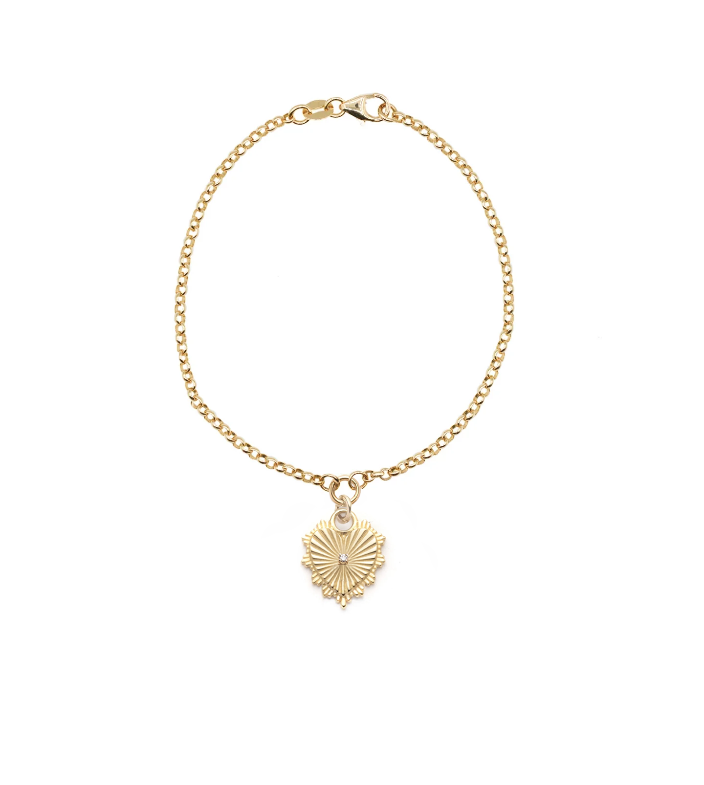 Diamond Heart Belcher Bracelet for Women - Elegant Small Gold or Silver Chain Bracelet - Perfect for Valentine's Day, Anniversary, or Everyday Wear