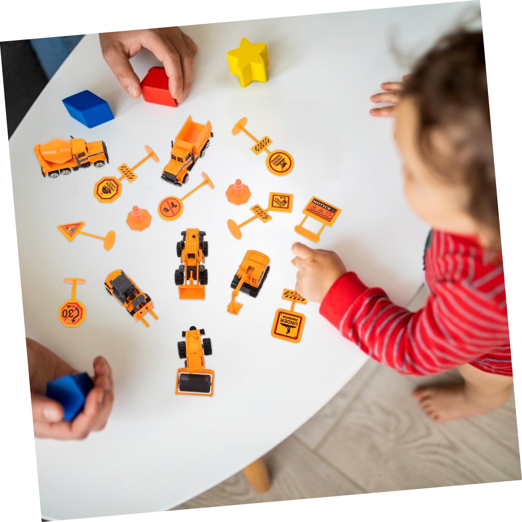 VICASKY 8-Piece Construction Vehicle Toy Set - Engineering Truck Toys, Plastic Building Car Toys for Kids - Perfect for Pretend Play, Construction Themed Parties & Early Learning Development