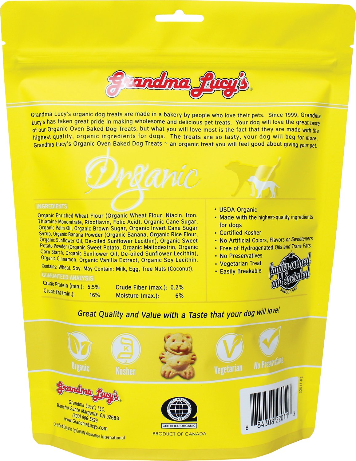 Organic Oven-Baked Banana & Sweet Potato Dog Treats - Healthy All-Natural Dog Cookies for Training & Rewards - Perfect for Small, Medium & Large Breeds