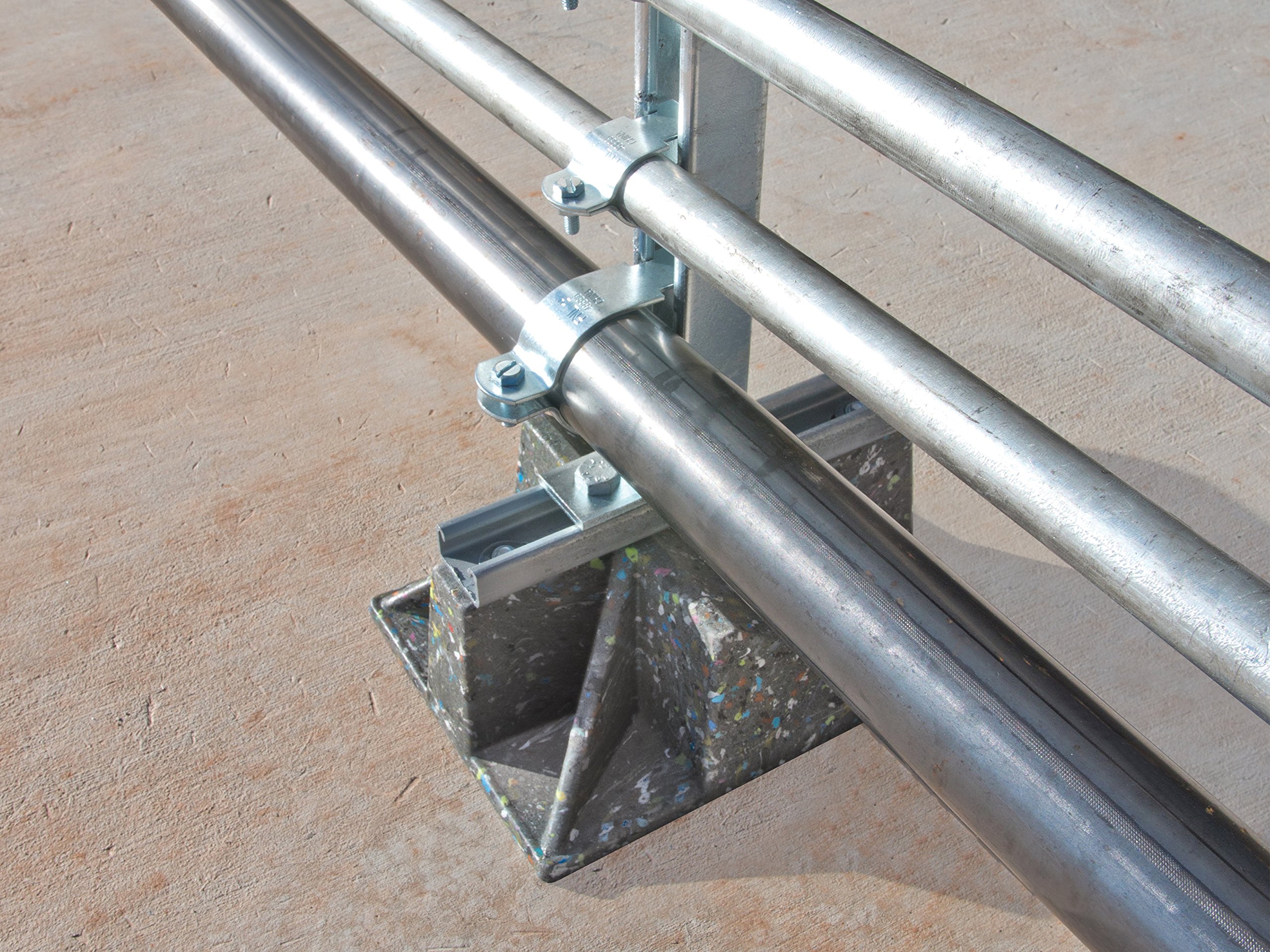 Heavy Duty Saddle Support Rooftop Pipe Stand - UV Resistant Recycled Plastic Pipe Cradle & Sleeper Curb with Strut Attachment Holes | Perfect for Roofing, HVAC, and Construction Projects