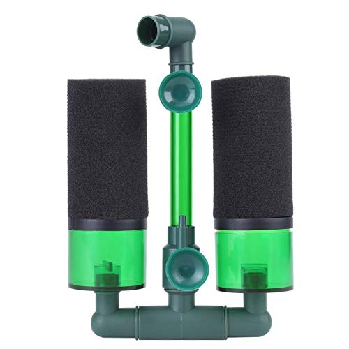Premium Double Head Biochemical Sponge Filter for Aquarium & Fish Tank - QS-100A High Efficiency Foam Filter for Freshwater & Saltwater Tanks - Ideal for Betta, Shrimp, and Small Fish Tanks