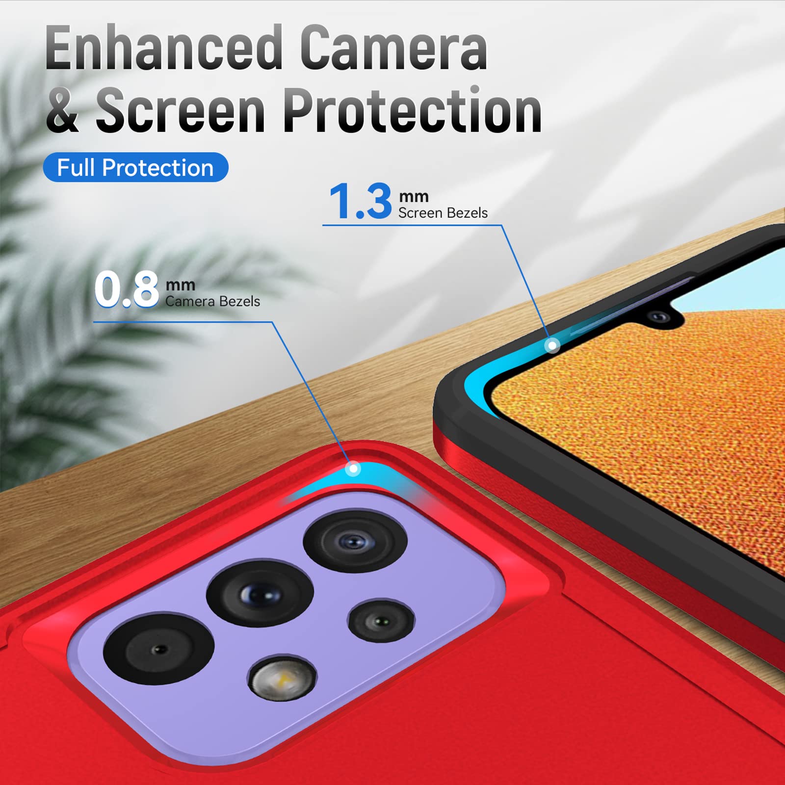 **Samsung Galaxy A33 5G Case, M MAIKEZI Military-Grade Armor Phone Cover with HD Screen Protector, Magnetic Ring & Kickstand – Car Mount Compatible, Shockproof Protection (KTZ Red/Black) – Perfect for Work, Travel & Outdoor Adventures**