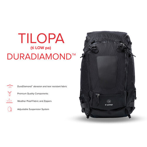 F Stop Tilopa DuraDiamond 50L Adventure Camera Backpack - Waterproof DSLR Bag for Travel & Hiking - Magma Red - Perfect for Outdoor Photography & Professional Gear Storage