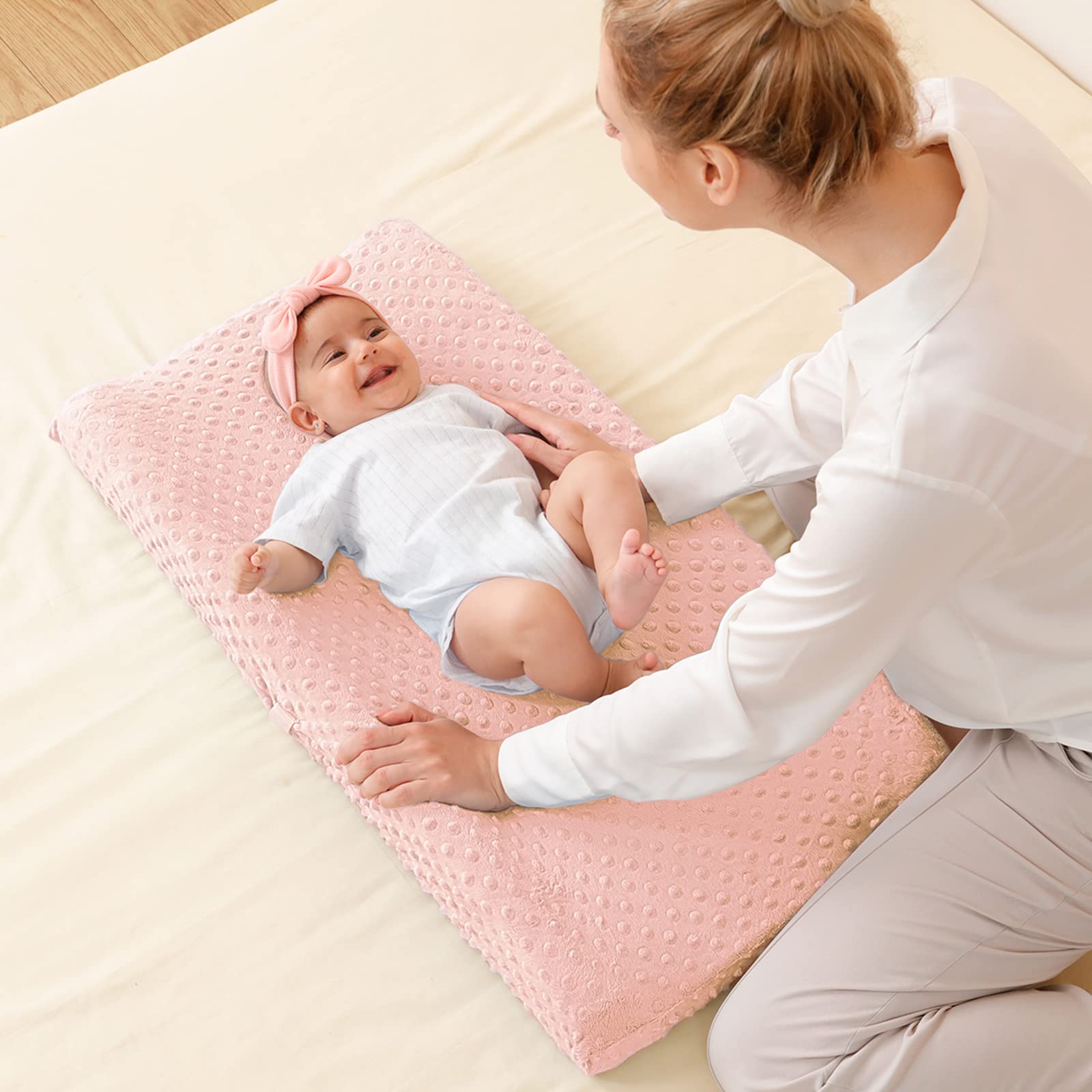 Soft Minky Dot Baby Changing Pad Cover - Ultra Comfortable & Safe for Newborns - Fits 32
