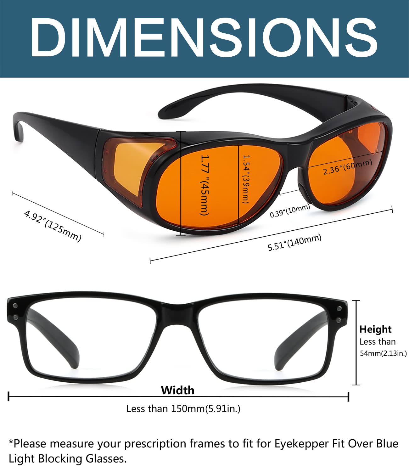 BLUELESS Blue Light Blocking Glasses for Computer & Sleep - Orange Tinted Anti Eyestrain Glasses for Men & Women - Perfect for Office Work, Gaming & Nighttime Use