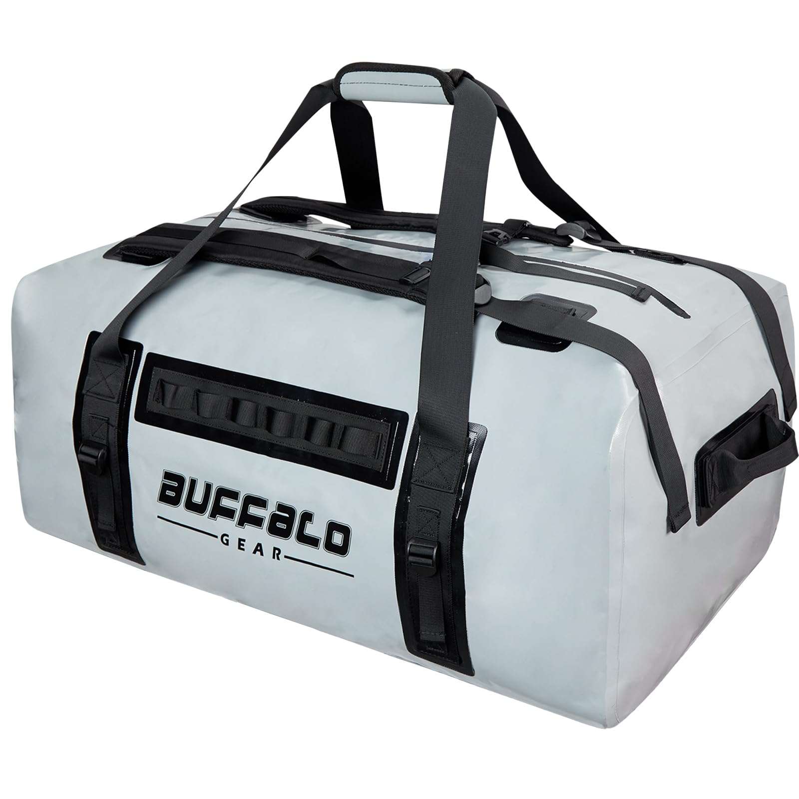 Buffalo Gear 150L Waterproof Duffel Bag - Heavy Duty Large Travel Duffle Backpack for Camping, Hiking, Kayaking & Motorcycle Trips - Dry Bag for Outdoor Adventures & Water Sports Gear Storage