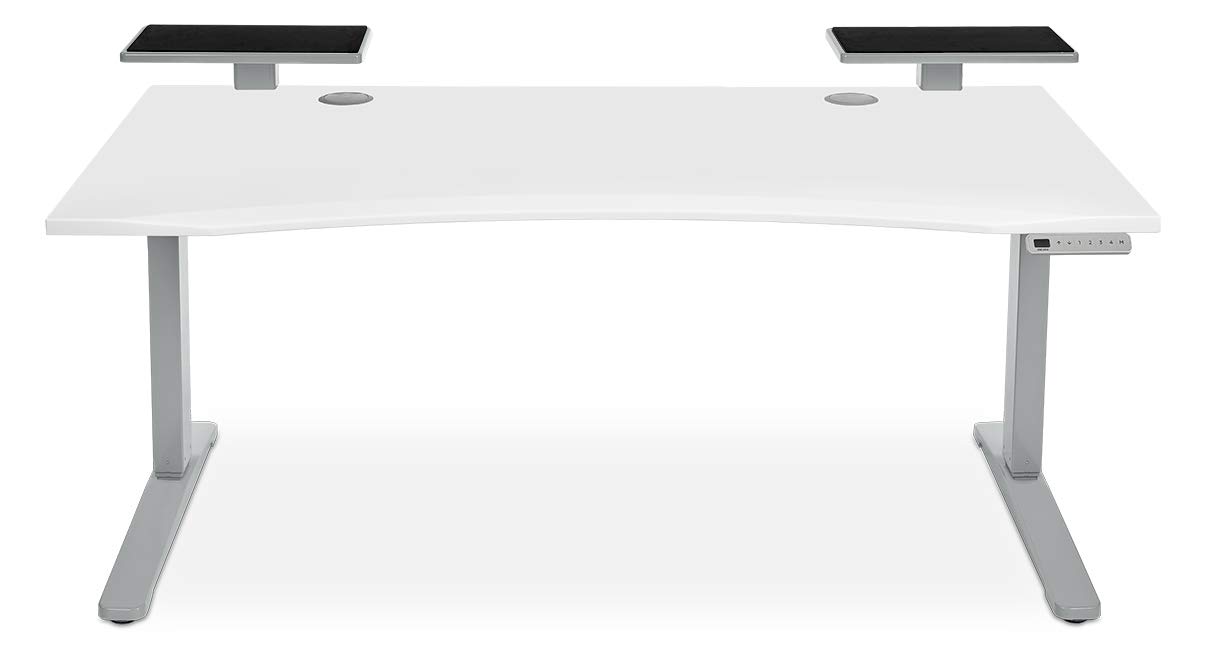 UPLIFT Desk 15 Inch Dual Monitor Stand or Desk Shelf - Space Saving Gray Organizer for Home Office, Gaming Setup & Workspace