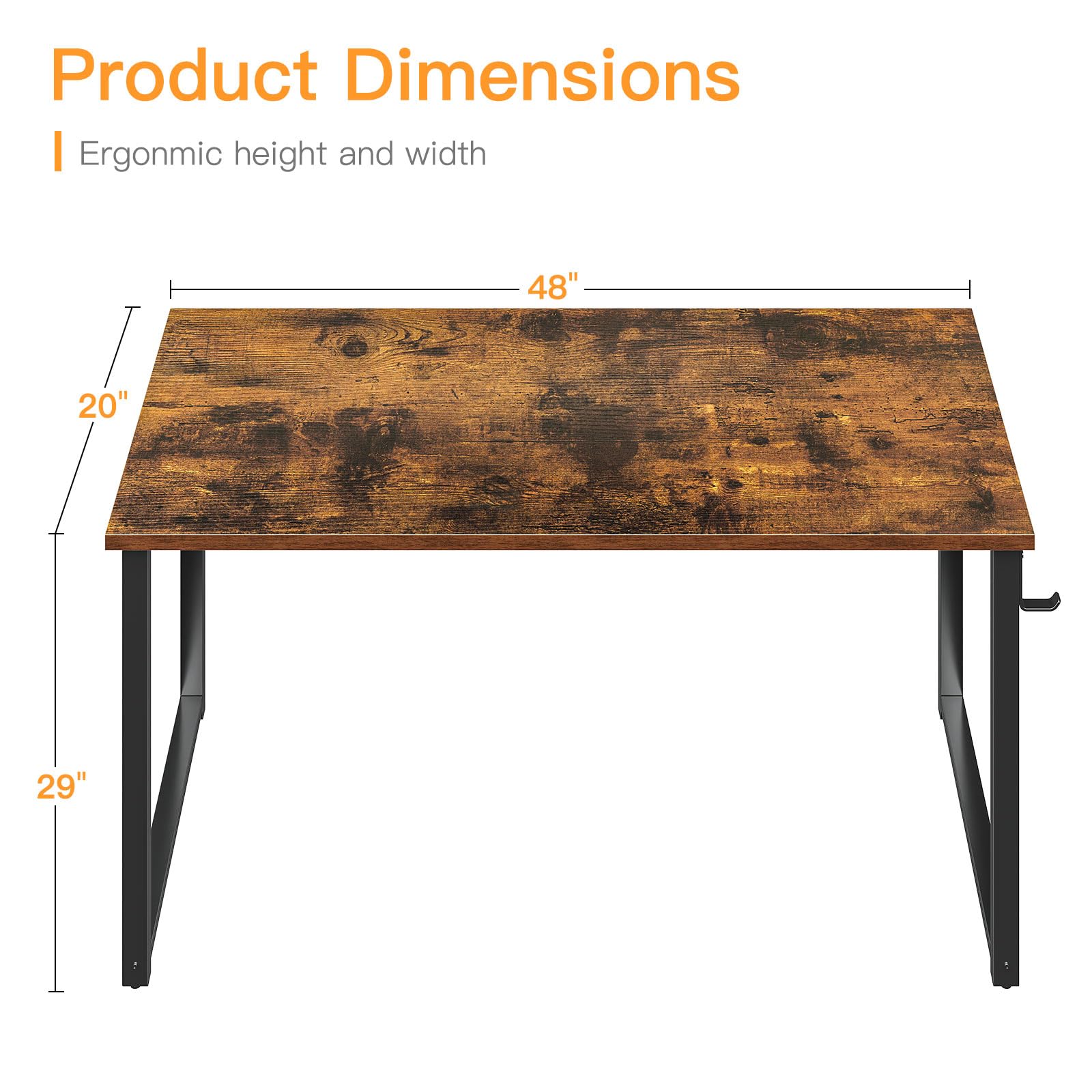Coleshome 48 Inch Computer Desk - Modern Simple Style Home Office Desk, Study & Student Writing Table with Vintage Design | Perfect for Small Spaces, Remote Work & Online Learning
