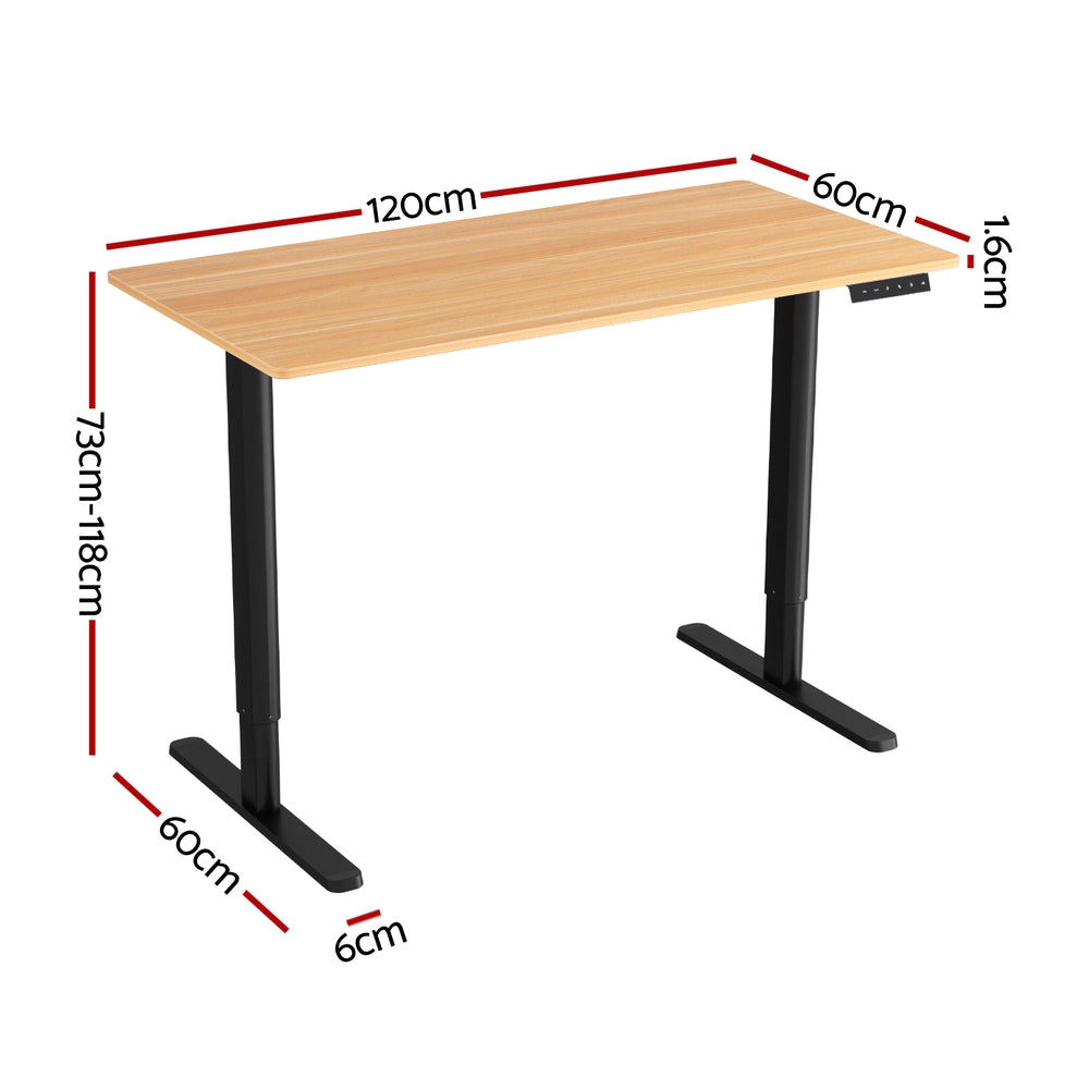 120CM Artiss Electric Standing Desk - Adjustable Height Sit Stand Desk for Home Office, Computer Workstation | Perfect for Remote Work, Gaming & Study