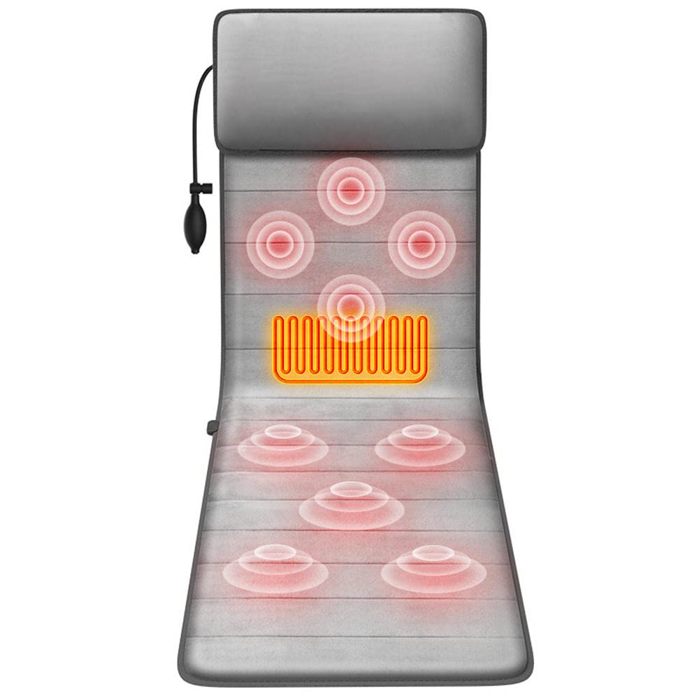 Full Body Vibrating Massage Mat with Heat - Intelligent Heating Body Massage Cushion for Back, Lumbar & Leg Pain Relief - Portable Home & Office Massager for Relaxation & Muscle Recovery