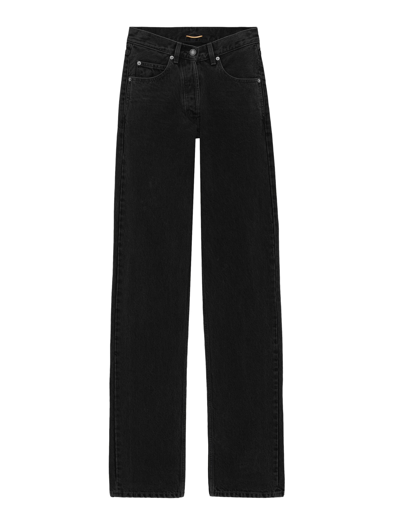 Midnight Black V-Waist Loose Fit Jeans for Women - Comfortable Stretch Denim Pants for Casual Wear & Everyday Outfits
