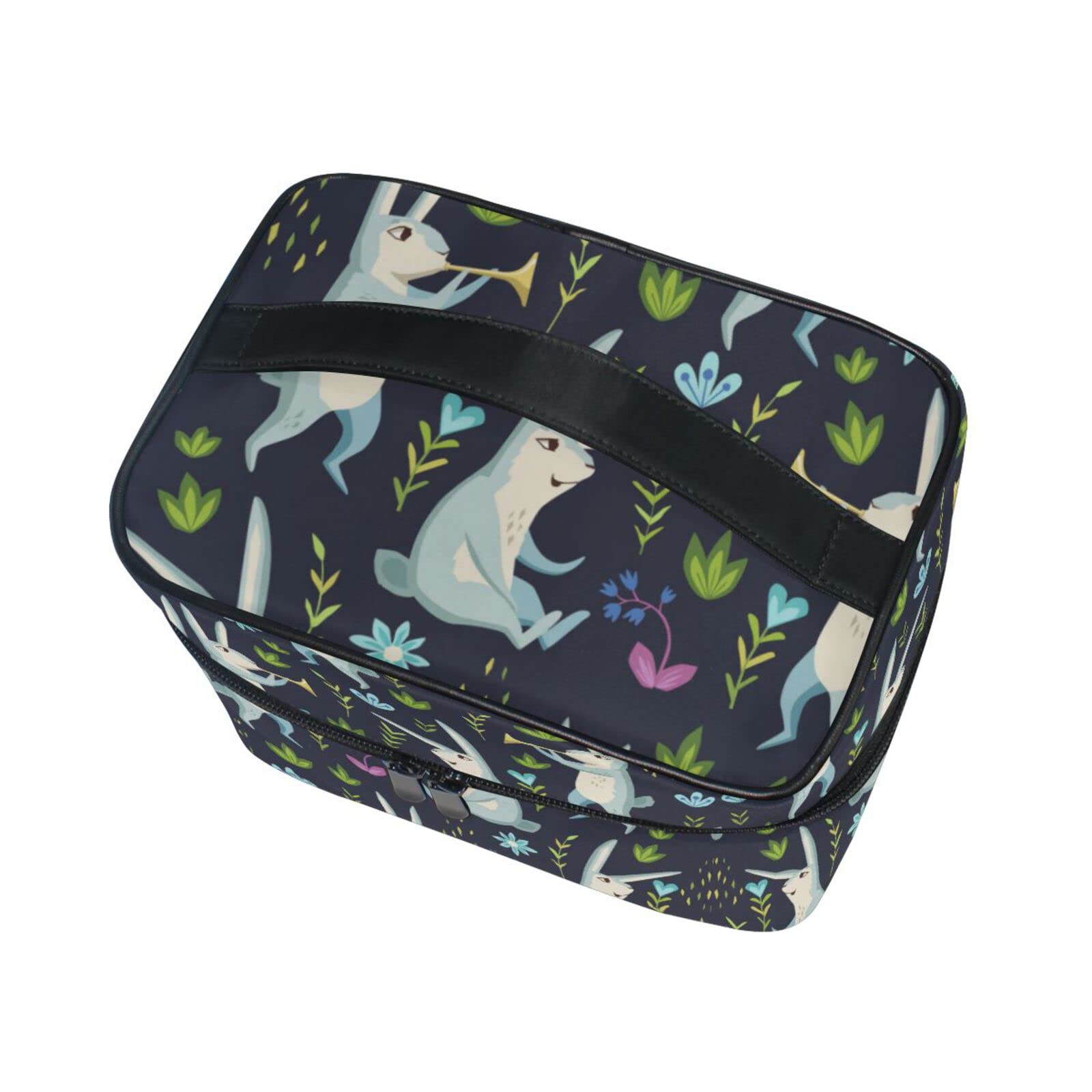 Cute Cartoon Rabbit Horn Flower Cosmetic Bag - Waterproof Makeup Pouch & Toiletry Organizer for Women & Girls - Perfect for Travel, Gym, and Daily Essentials Storage