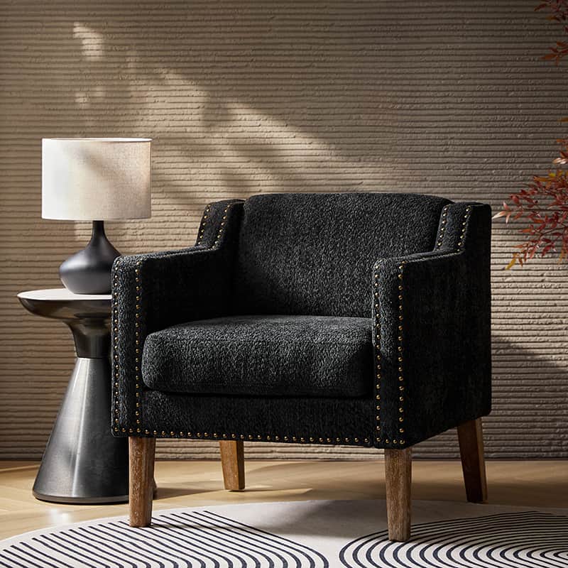Solid Wood Frame Armchair - Modern & Durable Wooden Chair for Living Room, Dining Room, Office - Comfortable & Stylish Home Furniture