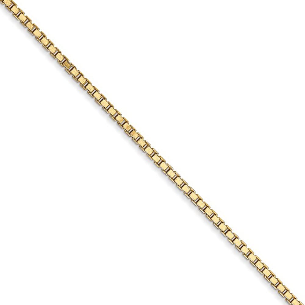14K Yellow Gold Box Chain Necklace 1.5mm - Elegant Jewelry for Women