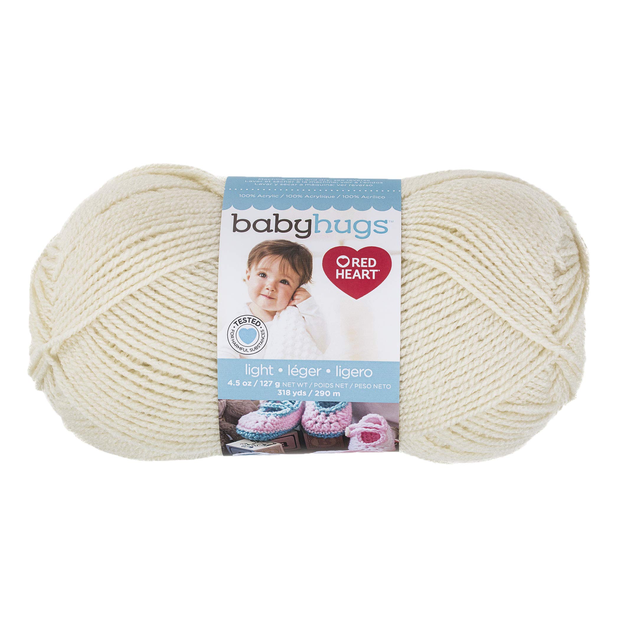 Red Heart Baby Hugs Medium Yarn Shell - Soft Baby Yarn for Knitting & Crocheting - Perfect for Baby Blankets, Hats & Clothing