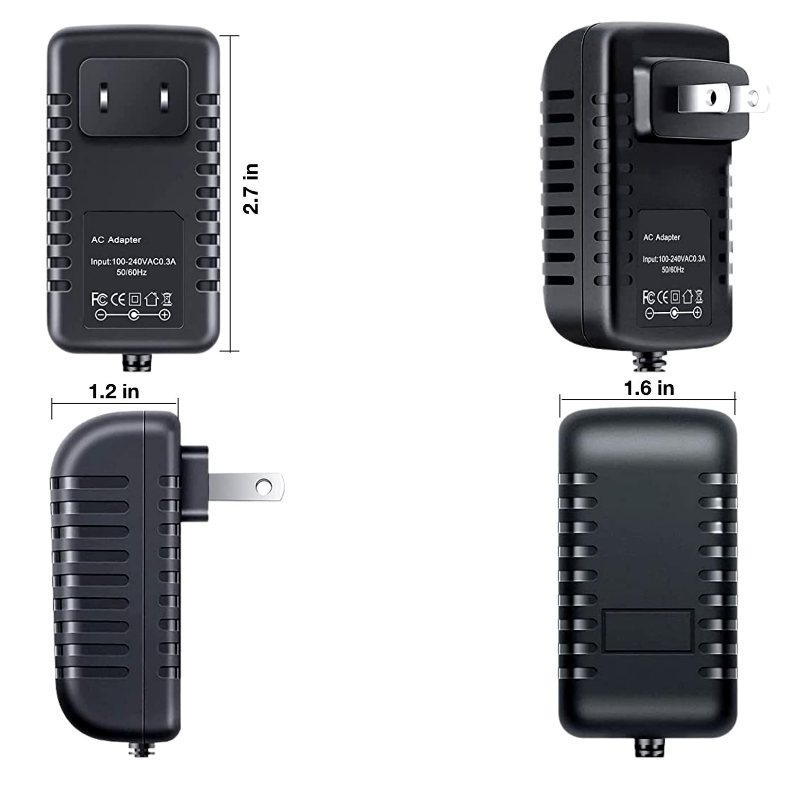 12V AC/DC Power Adapter for InvoSpa JC-668 JC668 Massager - 12VDC 12.0V Power Supply Cord with Wall Plug - Perfect for Shiatsu Back, Neck & Shoulder Massage at Home or Office