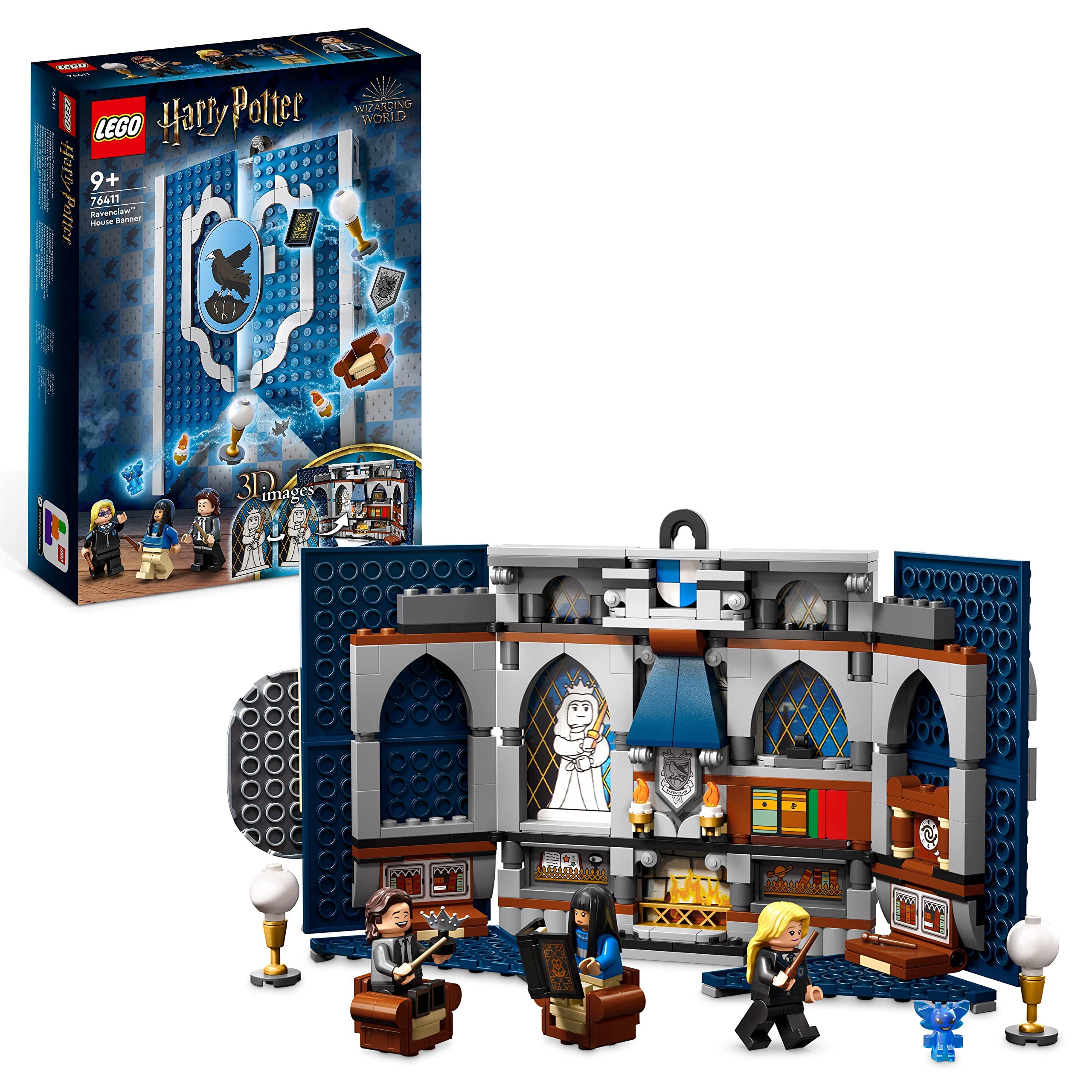 LEGO 76411 Harry Potter Hogwarts House Crest - Ravenclaw Building Set with 3 Minifigures & Diadem, Wall Decor for Common Room, Wizarding World Collectible Toy for Kids & Adults - Perfect for Harry Potter Fans, Room Decor and Gift Giving