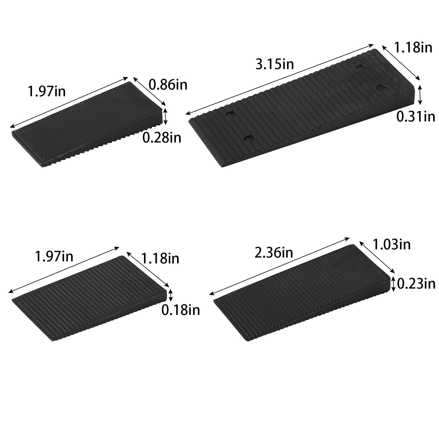 24 Pack Black Heavy Duty Plastic Furniture Leveling Shims - High Weight Capacity, Easy to Cut & Snap - Perfect for Toilets, Doors, Windows, Sheds & Tables - DIY Home Improvement & Construction Projects