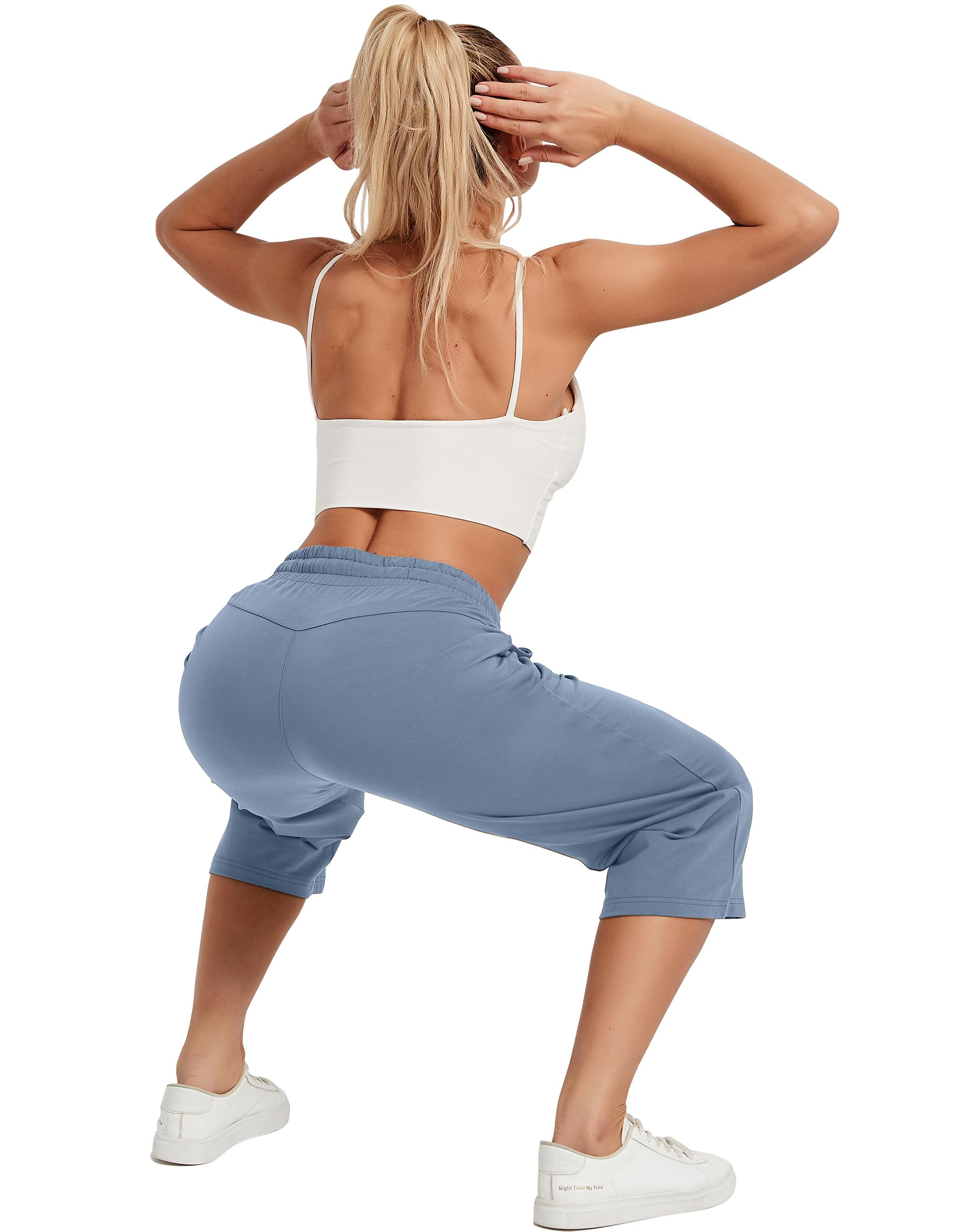 SPECIALMAGIC Women's Cotton Capri Yoga Pants - Wide Leg Lounge Pajama Pants, Sweatpants for Sports & Workout - Perfect for Yoga, Running, Gym and Casual Wear