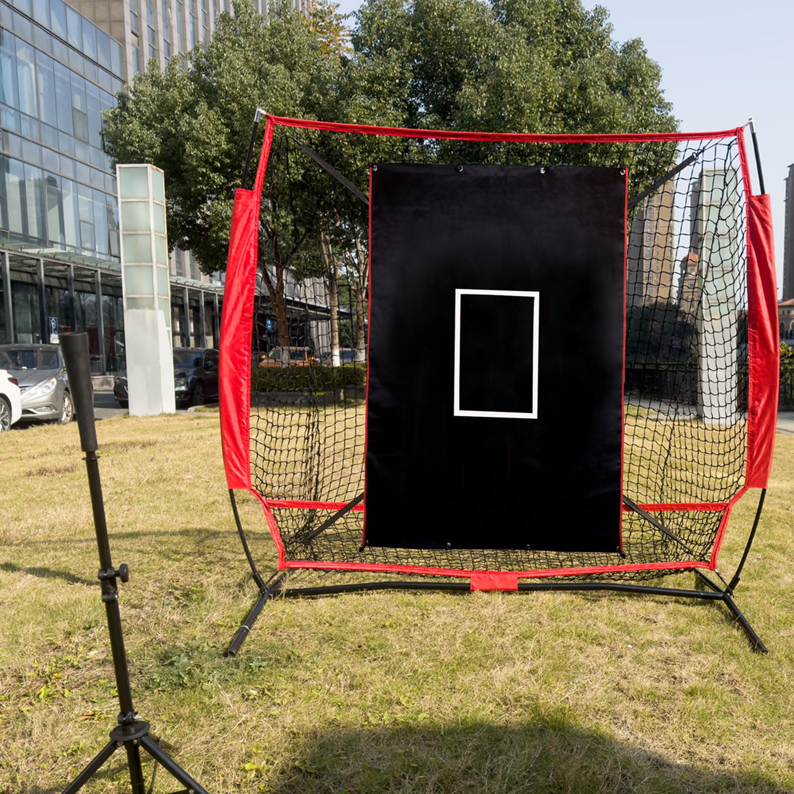 Durable Baseball Backstop with Strike Zone for Outdoor Pitching Practice