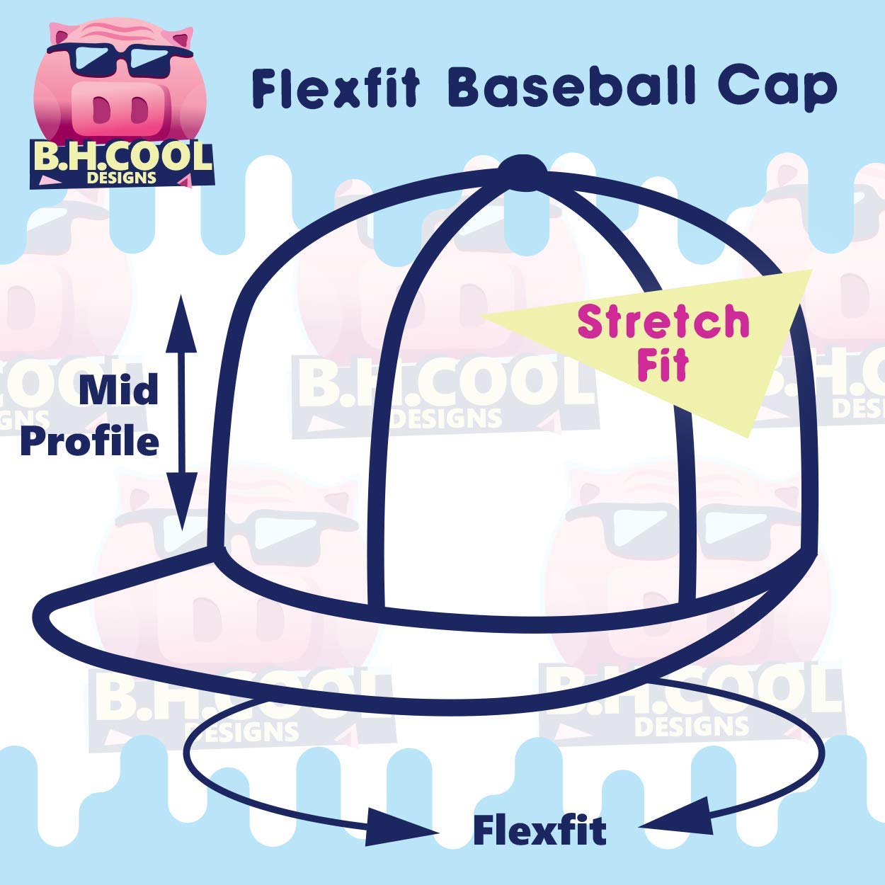 Custom Personalized Flexfit 6277 Baseball Hat - Embroidered Unisex Cap with Pre-Curved Bill | Add Your Text/Logo | Perfect for Sports, Outdoor Activities & Branding