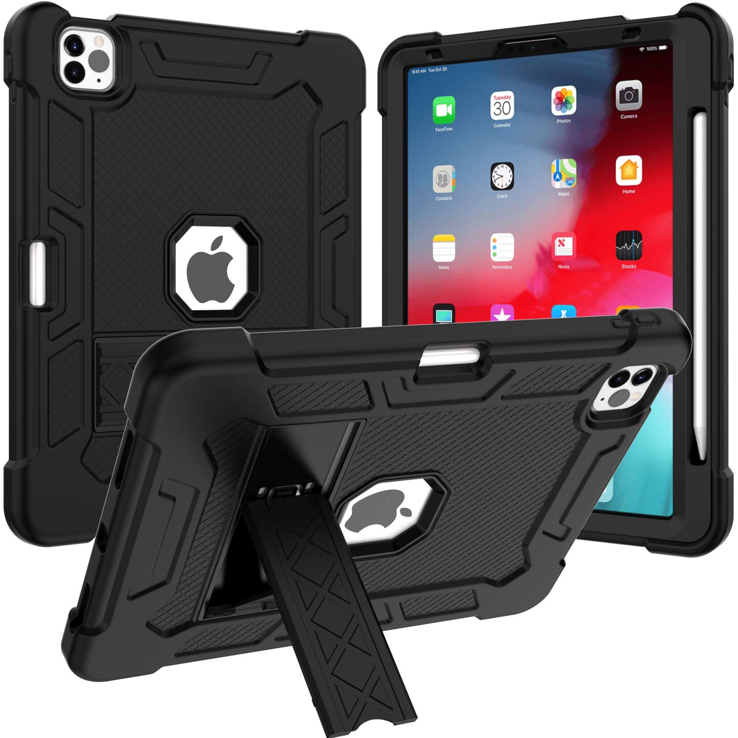 Shockproof Rugged iPad Air 4/5 Case (2020/2022 Model) - Heavy Duty Hybrid Armor Cover with Kickstand for 10.9