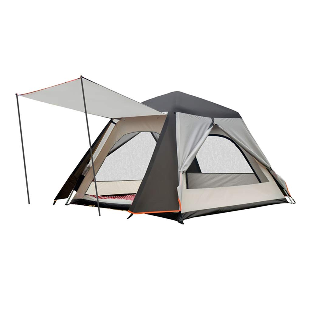 4-Person Pop-Up Camping Tent with 2 Doors & 2 Automatic Windows - Waterproof Instant Setup for Outdoor Hiking, Backpacking & Family Camping (Brown) - Perfect for Weekend Getaways, Music Festivals & Beach Trips