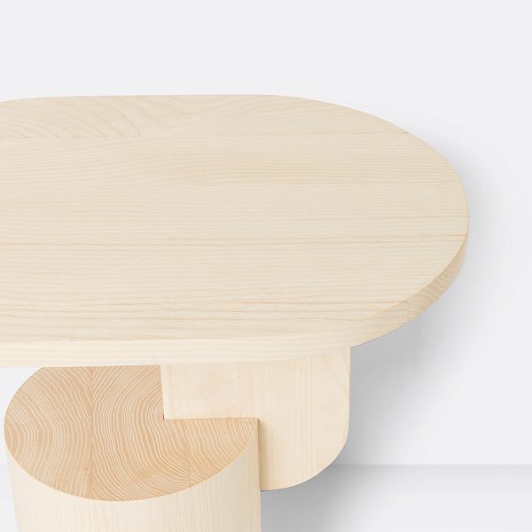 FERM LIVING Insert Side Table - Natural Ash Wood Nightstand for Bedroom, Living Room & Office - Modern Scandinavian Design End Table